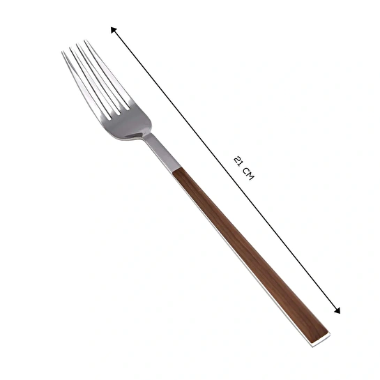 Emsan Salzburg Ahşap Saplı Tekli Yemek Çatalı 21 cm
