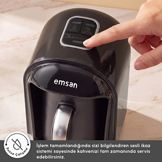 Emsan Kumda 5 Fincan Kapasiteli Türk Kahve Makinesi Black