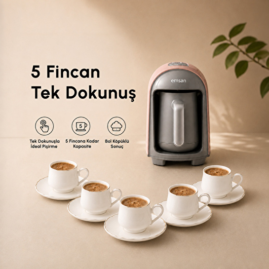 Emsan Kumda Türk Kahve Makinesi Pearly Pink