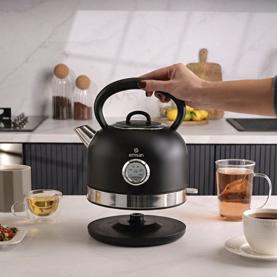 Emsan Retro Su Isıtıcısı 2202 Black 1,7L 2200W