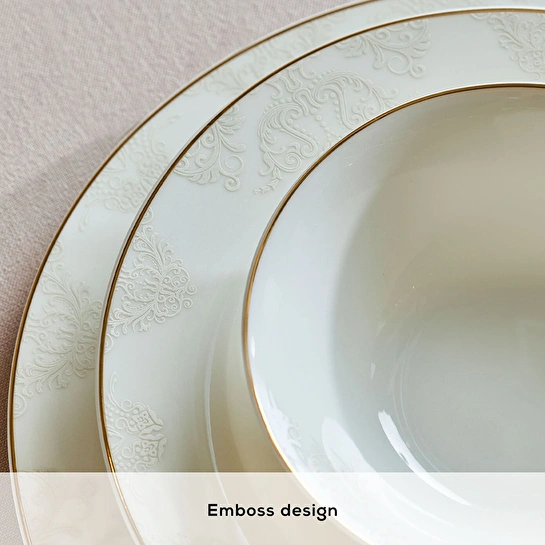 Emsan Elegance Bone Siena 53 Parça 12 Kişilik Yemek Takımı Gold