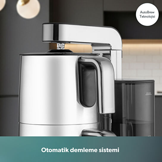 Homend Teabot 1785H Konuşan Otomatik Çay Makinesi Krom