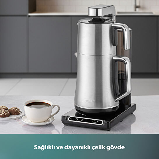 Homend Teabot 1785H Konuşan Otomatik Çay Makinesi Krom