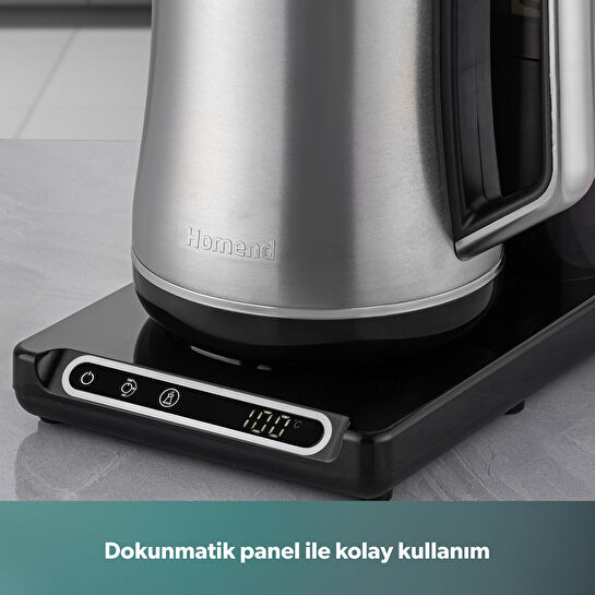 Homend Teabot 1785H Konuşan Otomatik Çay Makinesi Krom