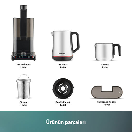 Homend Teabot 1786H Konuşan Otomatik Çay Makinesi Siyah