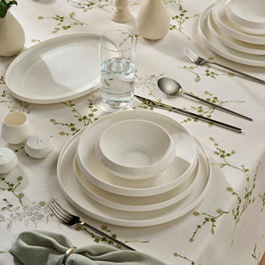 Karaca Stream Bone Aris White 53 Parça 12 Kişilik Yemek Takımı
