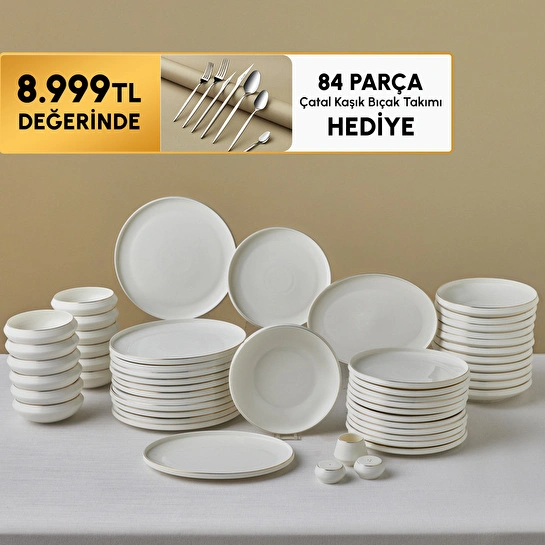 Karaca Stream Bone Aris 53 Parça 12 Kişilik Yemek Takımı Gold