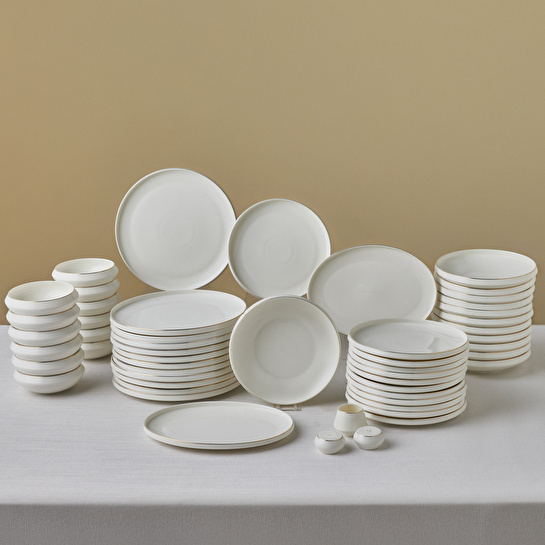 Karaca Stream Bone Aris 53 Parça 12 Kişilik Yemek Takımı Gold