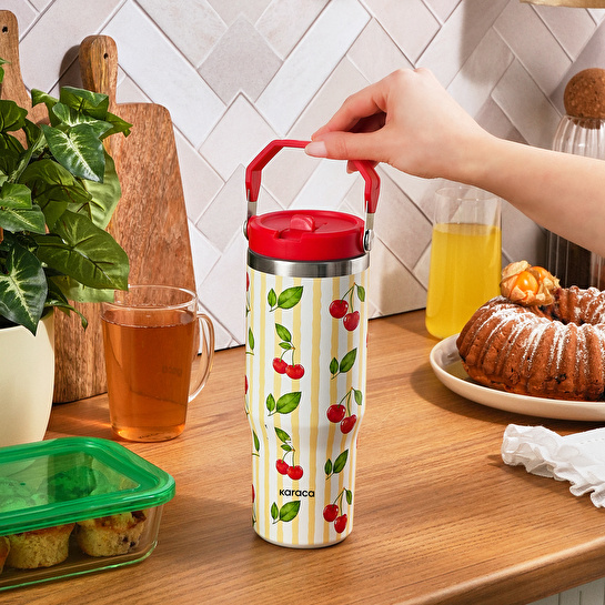 Karaca Strio Kiraz Çelik Sızdırmaz Termos 900 ml