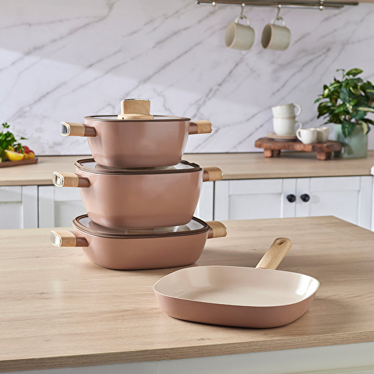 Karaca Swiss Crystal Mocha 7 Parça Tencere Seti