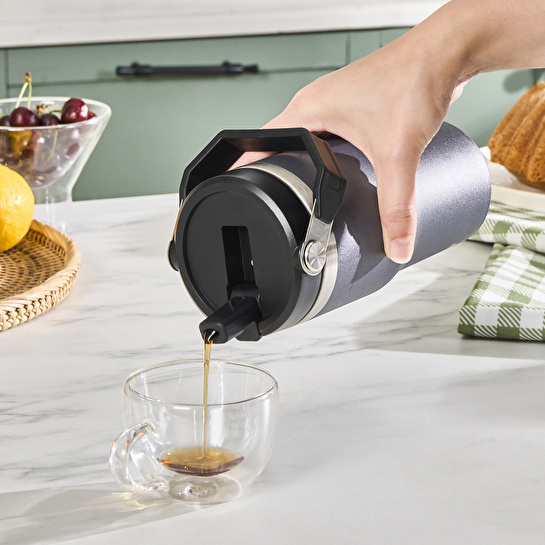 Emsan Star Ice Pipetli Çelik Sızdırmaz Termos Antrasit 550 ml