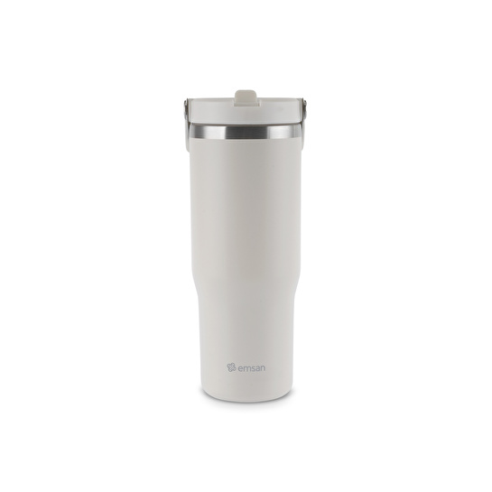 Emsan Star Ice Pipetli Çelik Sızdırmaz Termos Krem 900 ml