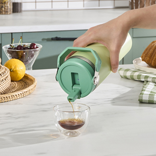 Emsan Star Ice Pipetli Çelik Sızdırmaz Termos Mint 900 ml