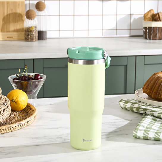 Emsan Star Ice Pipetli Çelik Sızdırmaz Termos Mint 900 ml