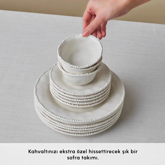 Karaca Forever Bone Perla 26 Parça 6 Kişilik Kahvaltı Takımı