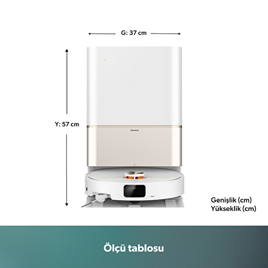 Homend Alex 50 Pro Akıllı Robot Süpürge 28000 Pa Emiş Gücü