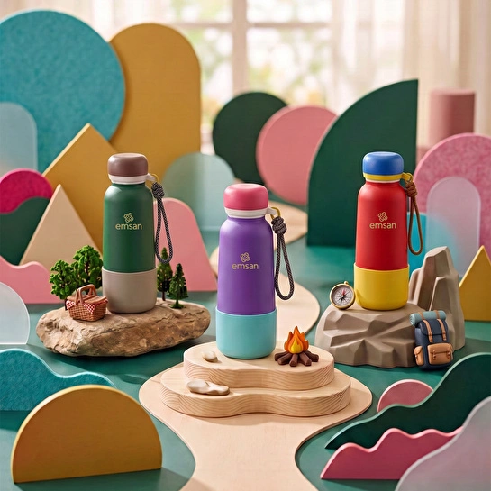 Emsan Thermos Bottle Çelik Sızdırmaz Termos 500 ml Kırmızı