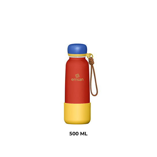 Emsan Thermos Bottle Çelik Sızdırmaz Termos 500 ml Kırmızı
