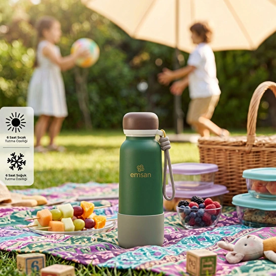 Emsan Thermos Bottle Çelik Sızdırmaz Termos 500 ml Yeşil