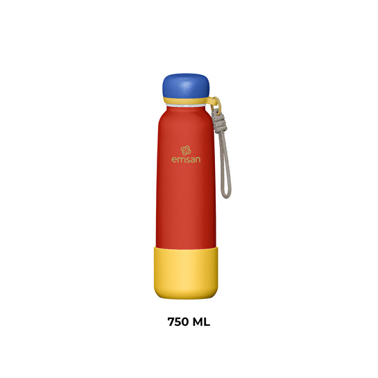 Emsan Thermos Bottle Çelik Sızdırmaz Termos 750 ml Kırmızı