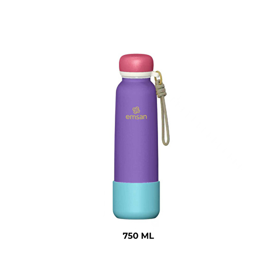 Emsan Thermos Bottle Çelik Sızdırmaz Termos 750 ml Mor
