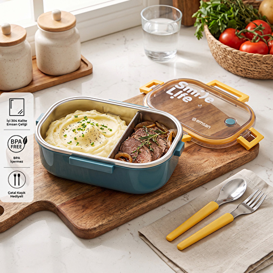 Emsan Smile Life Lunch Box Mavi