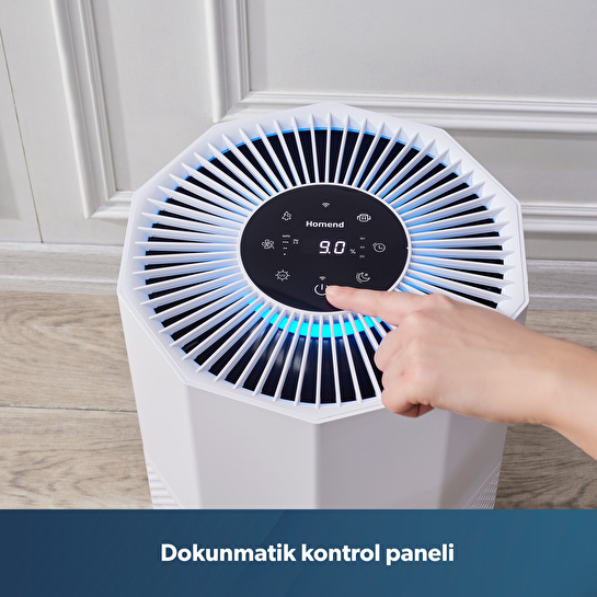 Homend 9012H Wi-Fi Destekli UV-C ve İyonizerli Akıllı Hava Temizleme Makinesi