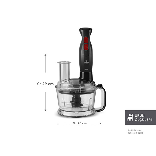 Emsan Pro Multimax 6 in 1 Çok Amaçlı Mutfak Robotu Black