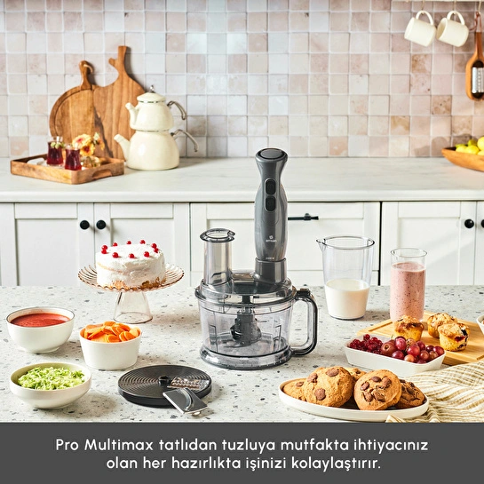 Emsan Pro Multimax 6 in 1 Çok Amaçlı Mutfak Robotu Space Gray 2000 W