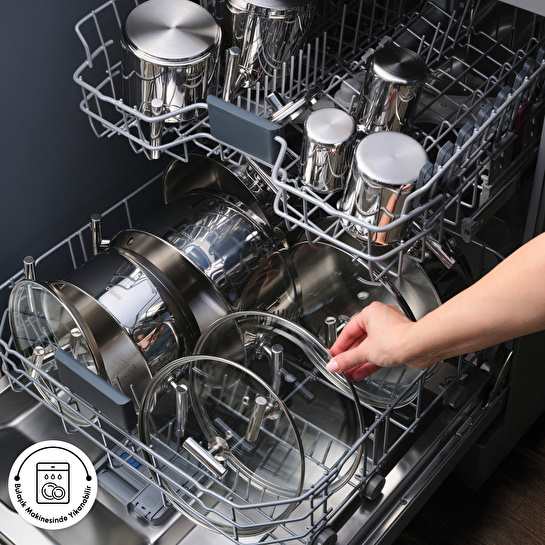 Karaca Powersteel 316+ Vanilla 15 Parça Çelik Tencere Çaydanlık ve Cezve Seti