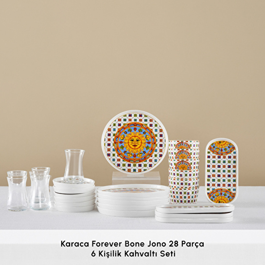 Karaca Stream Bone Juno 28 Parça 6 Kişilik Kahvaltı Takımı