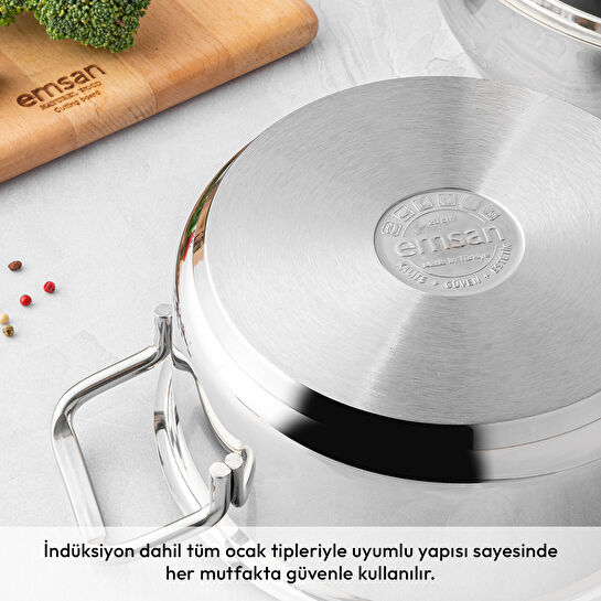 Emsan Demre 6 Parça Çelik Midi Tencere Seti