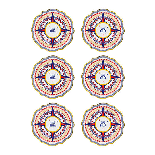 Baci Milano Dolce Vita 6'lı Ciao Bella Yemek Tabağı 27 cm Porselen