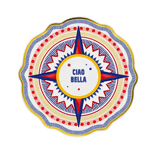 Baci Milano Dolce Vita 6'lı Ciao Bella Yemek Tabağı 27 cm Porselen