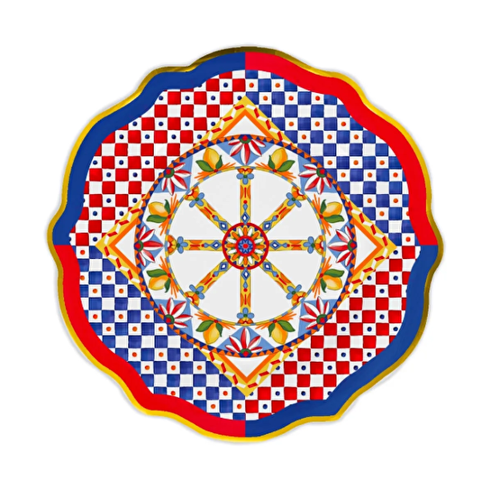 Baci Milano Dolce Vita 6'lı Wheel Yemek Tabağı 27 cm Porselen