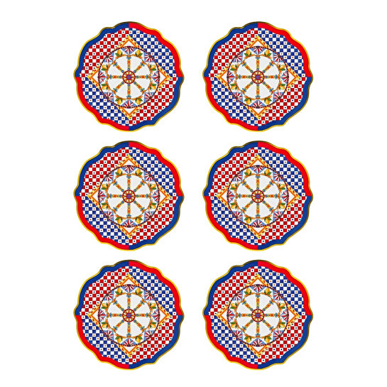 Baci Milano Dolce Vita 6'lı Wheel Yemek Tabağı 27 cm Porselen