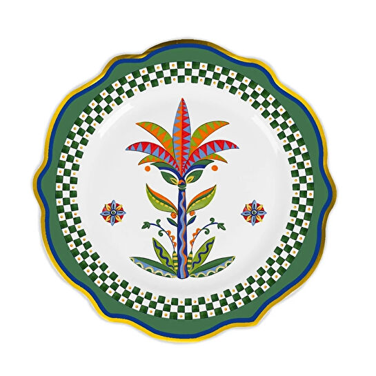 Baci Milano Dolce Vita 6'lı Palm Yemek Tabağı 27 cm Porselen