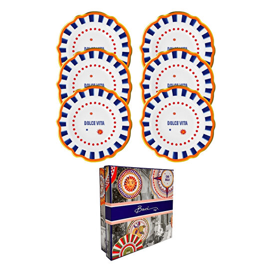 Baci Milano Dolce Vita 6'lı Çukur Tabak 23 cm Porselen