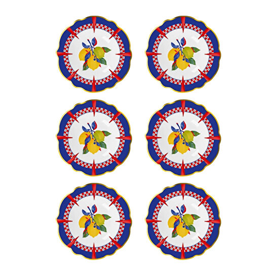 Baci Milano Dolce Vita 6'lı Limon Çorba Tabağı 23 cm Porselen