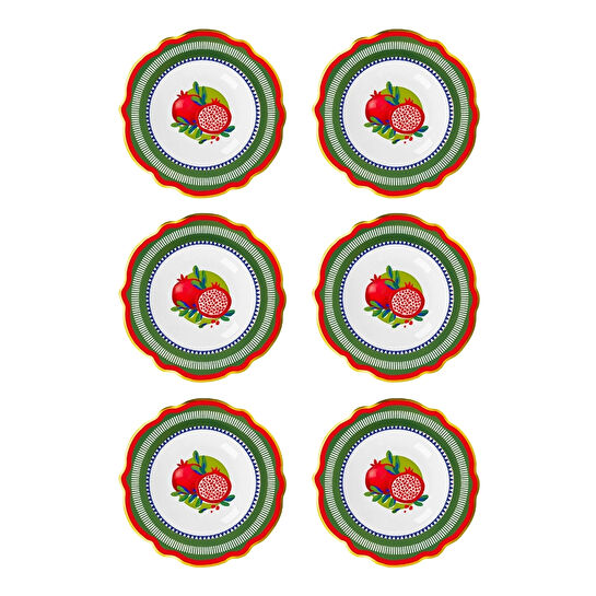 Baci Milano Dolce Vita 6'lı Nar Çorba Tabağı 23 cm Porselen