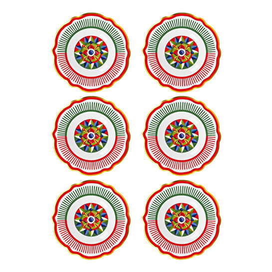 Baci Milano Dolce Vita 6'lı Geometries Çorba Tabağı 23 cm Porselen