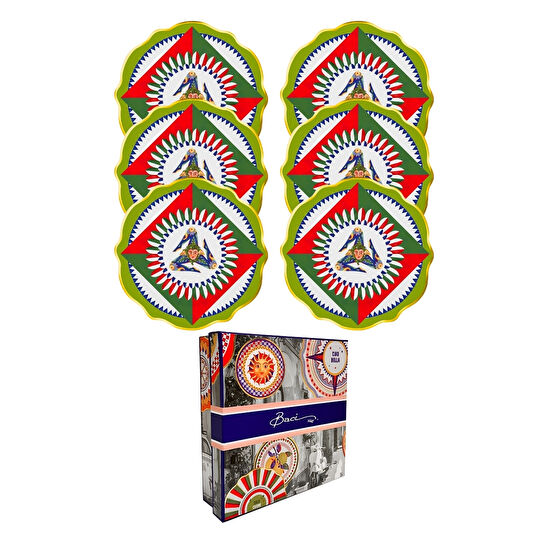 Baci Milano Dolce Vita 6'lı Trinacria Pasta Tabağı 21 cm Porselen