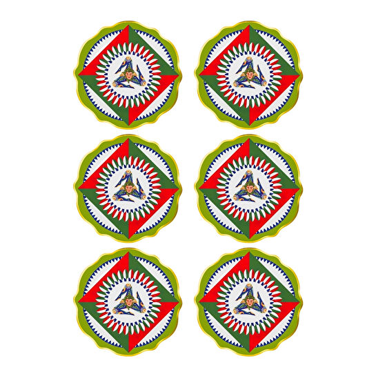 Baci Milano Dolce Vita 6'lı Trinacria Pasta Tabağı 21 cm Porselen