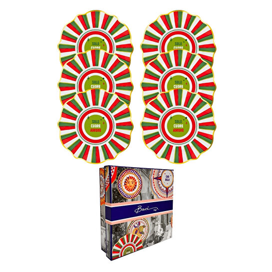 Baci Milano Dolce Vita 6'lı Amore Pasta Tabağı 21 cm Porselen