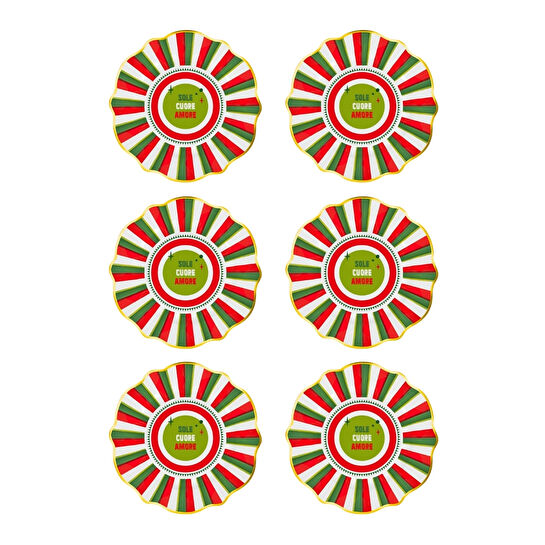 Baci Milano Dolce Vita 6'lı Amore Tatlı Tabağı 21 cm Porselen