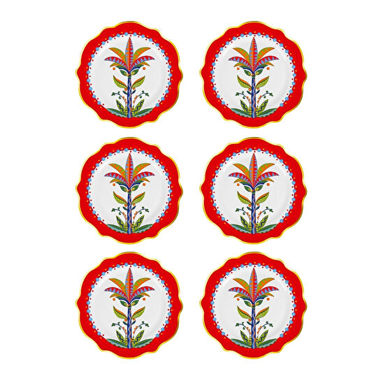 Baci Milano Dolce Vita 6'lı Palm Tatlı Tabağı 21 cm Porselen