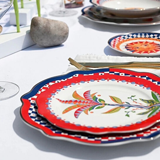 Baci Milano Dolce Vita 6'lı Palm Tatlı Tabağı 21 cm Porselen