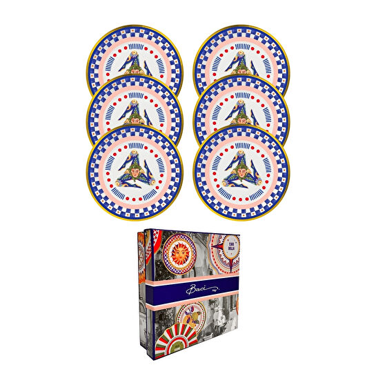 Baci Milano Dolce Vita 6'lı Trinacria Ekmek Tabağı 16 cm Porselen