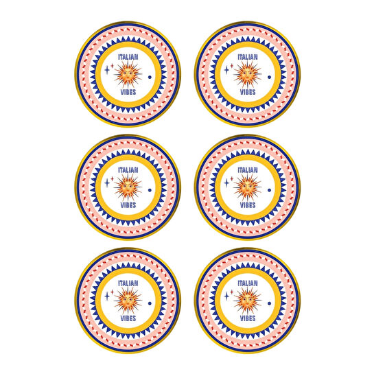 Baci Milano Dolce Vita 6'lı Good Vibes Ekmek Tabağı 16 cm Porselen