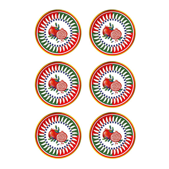 Baci Milano Dolce Vita 6'lı Nar Ekmek Tabağı 16 cm Porselen